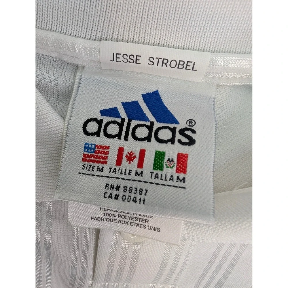 Adidas Westport Soccer Assn Jersey Polo Shirt Men's Size M White Navy‎ #27 USA - Picture 2 of 9